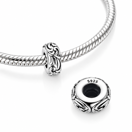 Charm pour bracelet séparateur espaceur feuille