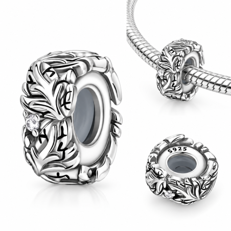 Charm pour bracelet séparateur bloqueur feuille