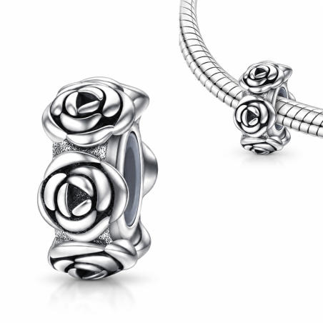 Charm pour bracelet séparateur espaceur couronne fleur