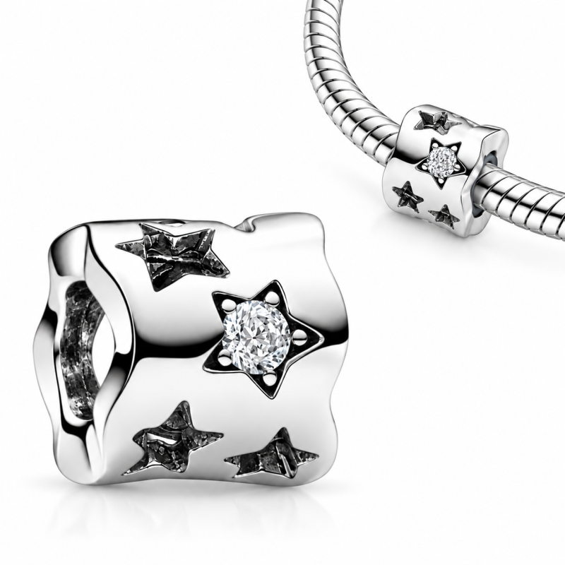 Charm pour bracelet séparateur cylindre étoile