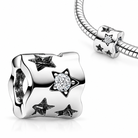 Charm pour bracelet séparateur cylindre étoile