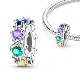 Charm pour bracelet séparateur pierre multicolore