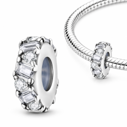 Charm pour bracelet séparateur pierre transparente
