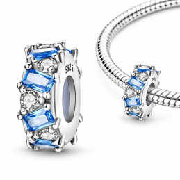Charm pour bracelet séparateur pierre bleu