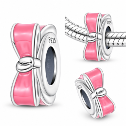 Charm pour bracelet séparateur bloqueur noeud rose