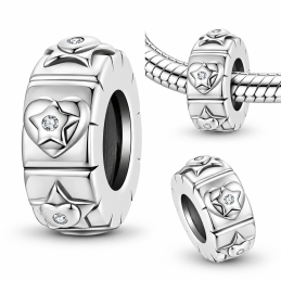 Charm pour bracelet séparateur étoile coeur