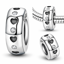 Charm pour bracelet séparateur coeur strass