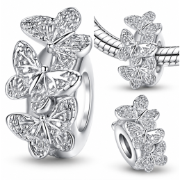 Charm pour bracelet séparateur trois papillons