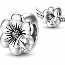 Charm pour bracelet séparateur fleur coccinelle