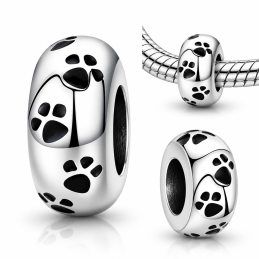 Charm pour bracelet séparateur trace patte de chien