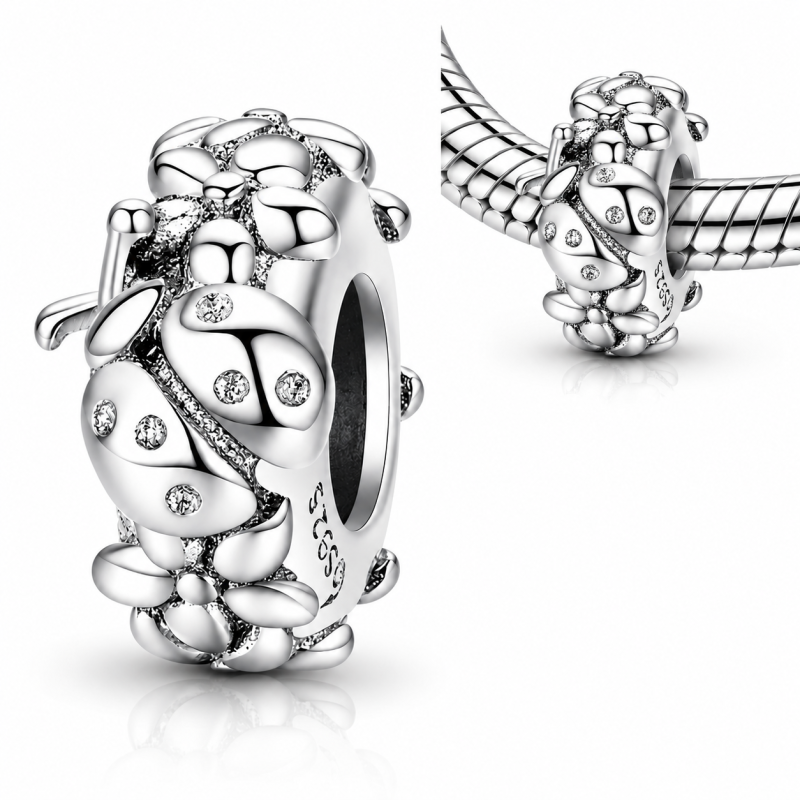 Charm bijou séparateur coccinelle strass