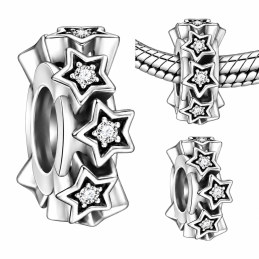 Charm pour bracelet étoile pierre blanche au centre