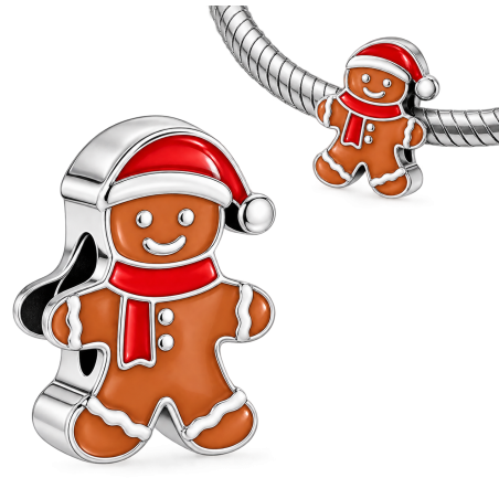Charm pour bracelet Biscuit de Noël bonhomme