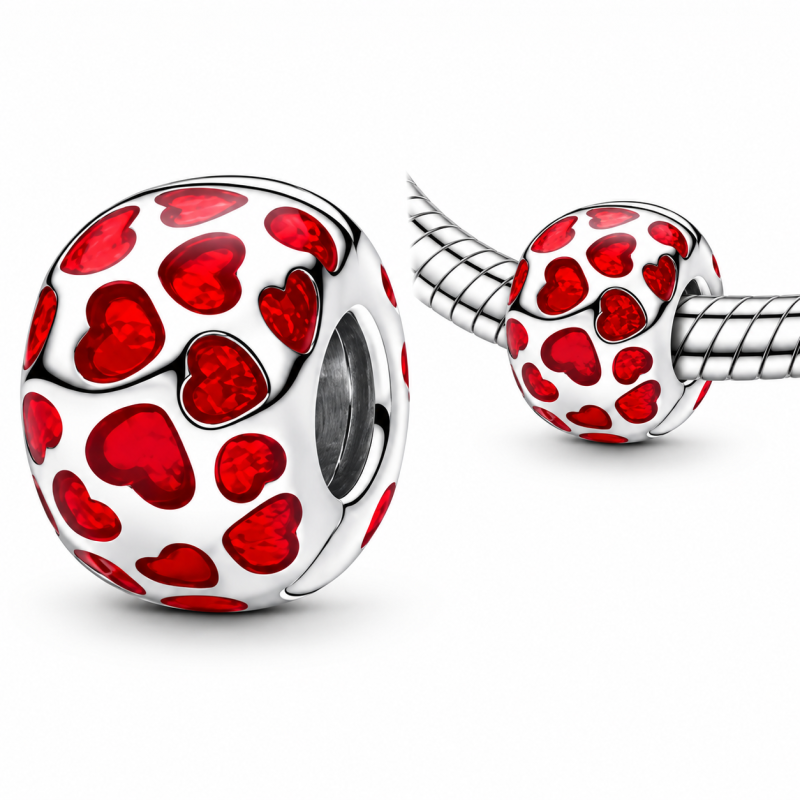 Charm clip bloqueur petit coeur rouge