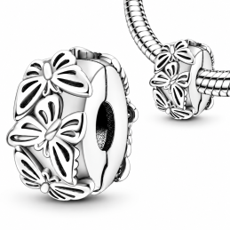 Charm pour bracelet clip bloqueur papillons