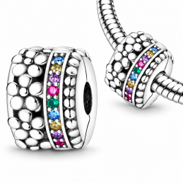 Charm clip pour bracelet fleurs et ligne de strass