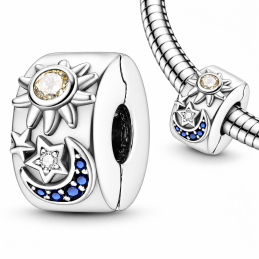 Charm pour bracelet clip bloqueur étoile lune soleil