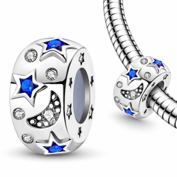 Charm pour bracelet bloqueur séparateur étoile bleu lune