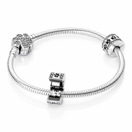 Charm pour bracelet clip bloqueur pate de chien strass