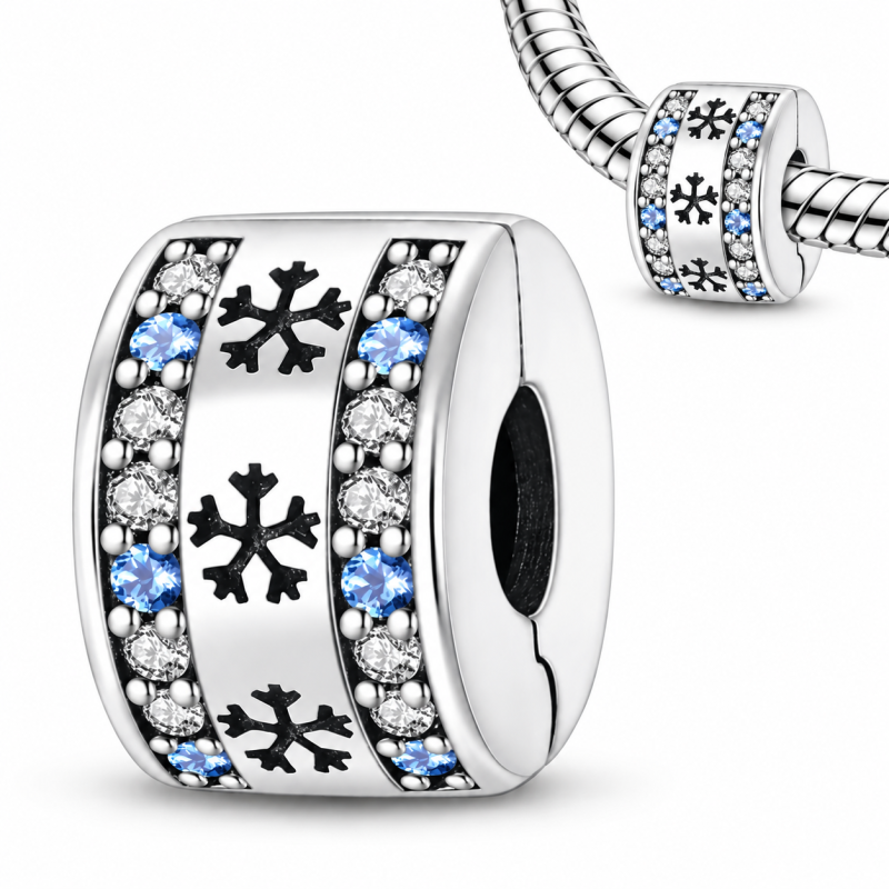 Charm pour bracelet clip flocon de neige hiver