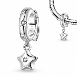 Charm pour bracelet strass clip avec fermoir étoile