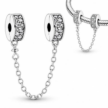 Charm double séparateur clip chaine strass pour bracelet