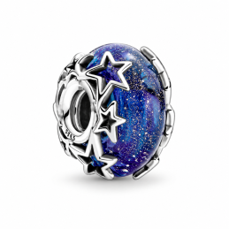 Charm pour bracelet séparateur murano étoiles galaxie