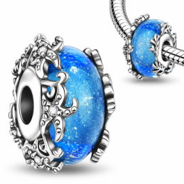 charm pour bracelet murano étoile de mer bleu