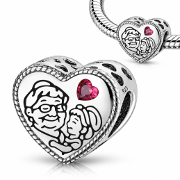 Charm pour bracelet cadeau grand mère enfant dans les bras