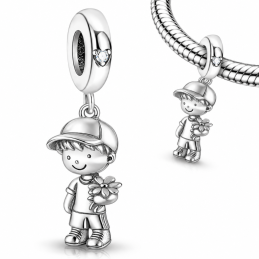Charm pour bracelet garçon cadeau fleur