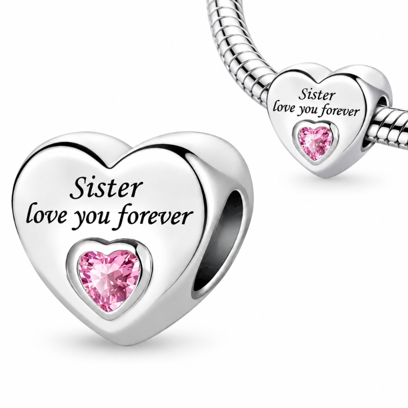 Charm pour bracelet cadeau soeur je t'aime pour toujours
