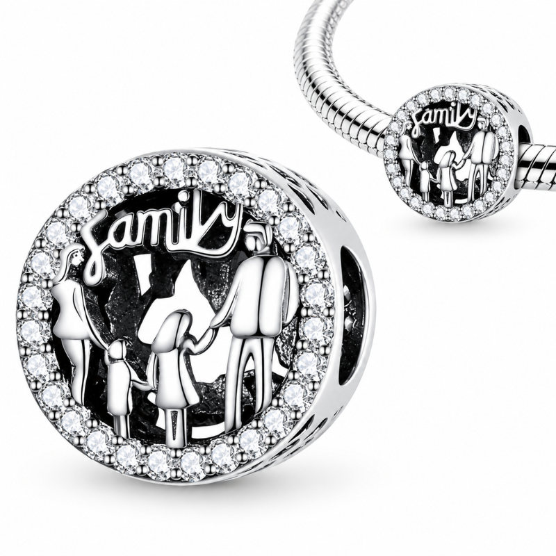 Charm pour bracelet famille deux enfants