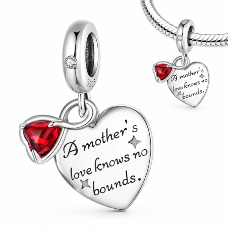 Charm pour bracelet coeur l'amour d'une mère n'a pas de limite