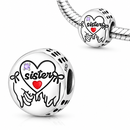 Charm pour bracelet cadeau soeur amie soeur de coeur