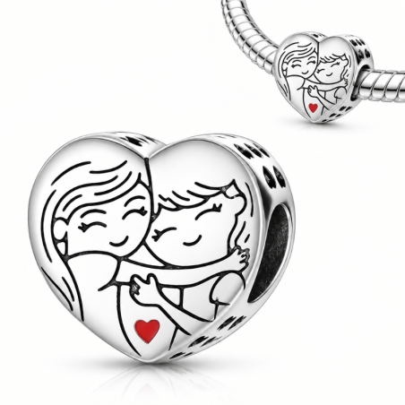 Charm pour bracelet cadeau meilleure amies dans les bras coeur