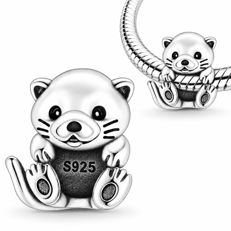 Charm pour bracelet loutre accrochée
