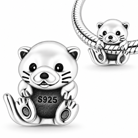Charm pour bracelet loutre accrochée