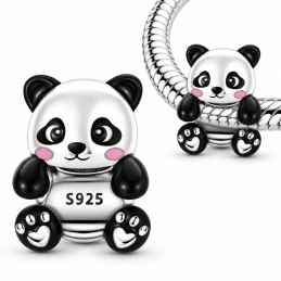 Charm pour bracelet panda accrochée