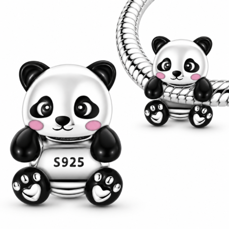 Charm pour bracelet panda accrochée