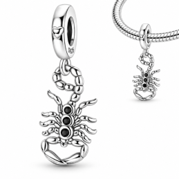 Charm pour bracelet scorpion pierre noire