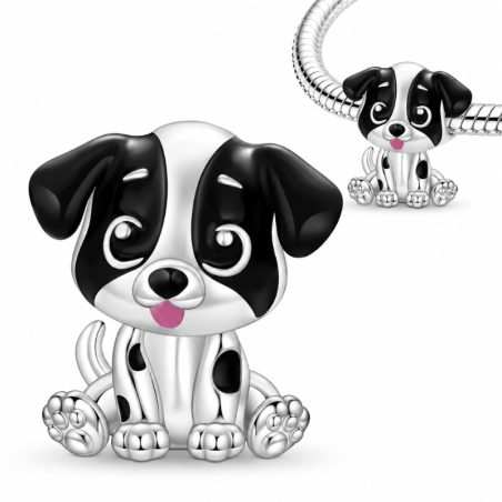 Charm pour bracelet chien mignon assis