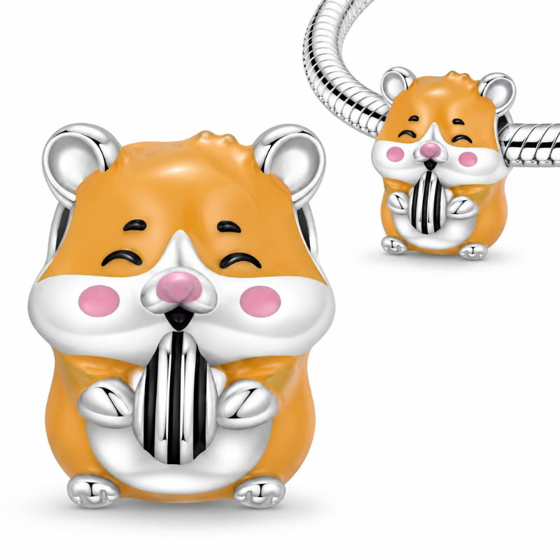 Charm pour bracelet hamster mange graine