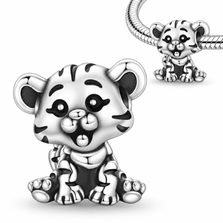 Charm pour bracelet bébé tigre assis