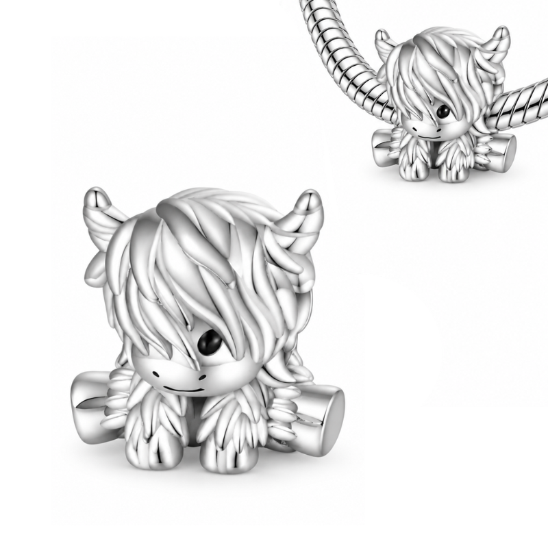 Charm pour bracelet vache des highlands écosse