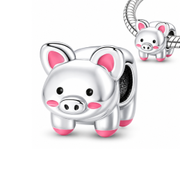 Charm pour bracelet cochon rose