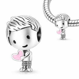 Charm pour bracelet enfant garçon coeur