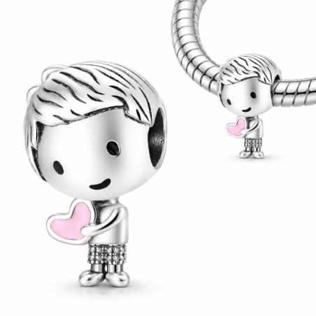 Charm pour bracelet enfant garçon coeur
