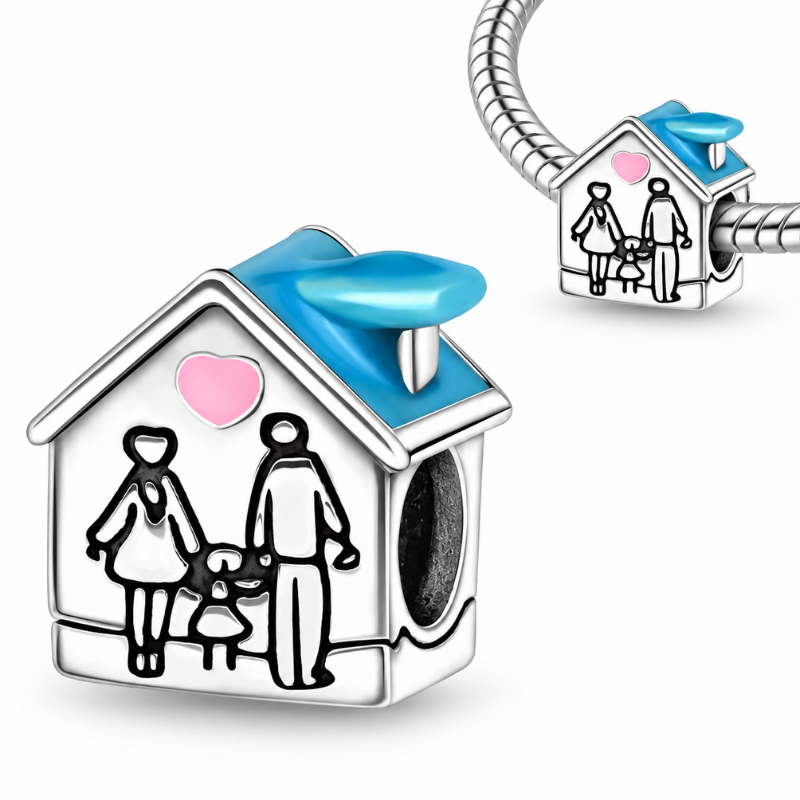 Charm pour bracelet maison famille un enfant