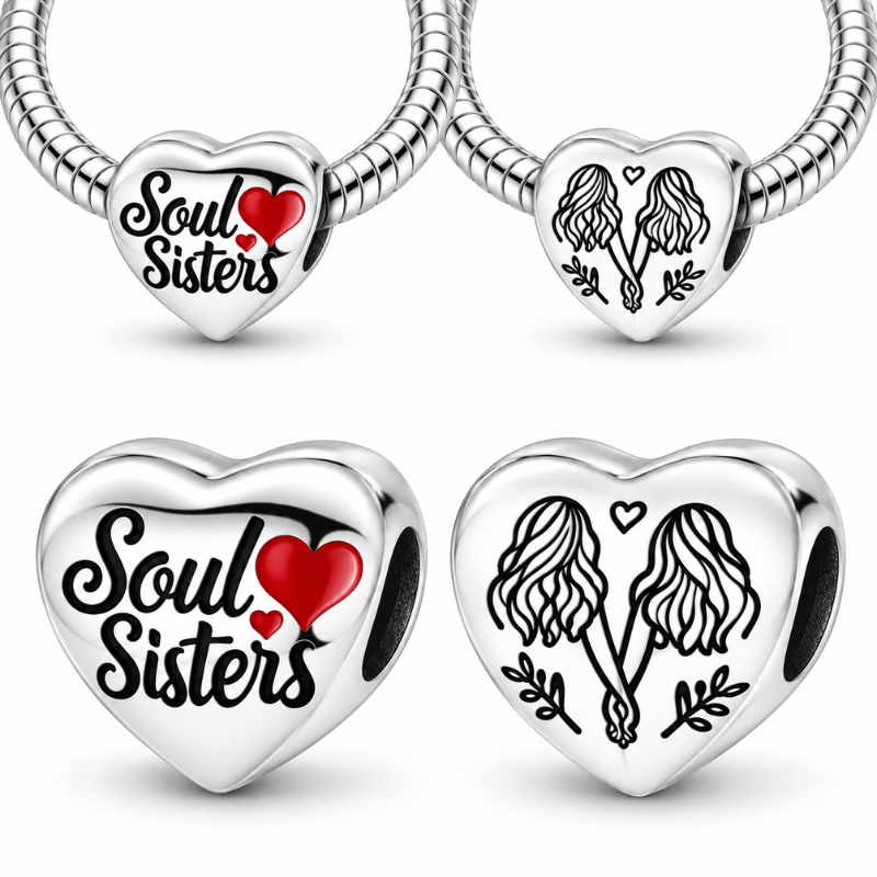 Charm pour bracelet cadeau ame soeur meilleures amies