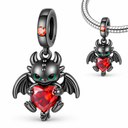 Charm pour bracelet dragon noir